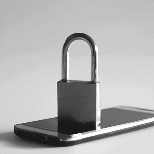 A lock protecting a mobile phone.
